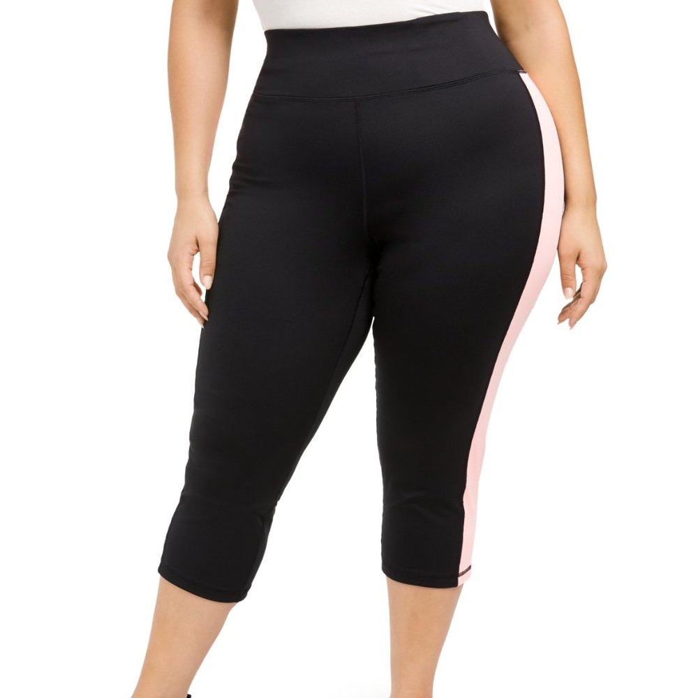 3. ID Ideology Plus Size‎ Color blocked Capri Leggings